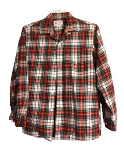 Marque Deposee Coeur Made In Austria Wolle Baumwolle Flanell Hemd Herren M rot kariert - Bild 1 von 6