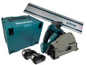 Makita DSP600 Akku-Tauchsäge mit Führungsschiene 2x Akku 5Ah & Ladegerät +Makpac - Bild 1 von 9