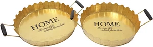 Hoff Interieur 1379 Tablettschale "Home" mit Henkel Metall ø30x6cm, ø35x5cm - Bild 1 von 1