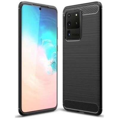 B-case Custodia Cover Effect Metal Carbon Black Per Samsung Galaxy S20 Ultra 5g - Immagine 1 di 4