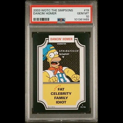 2003 WOTC WIZARDS OF THE COAST THE SIMPSONS TCG DANCIN HOMER SIMPSON CARD PSA 10 - Изображение 1 из 2