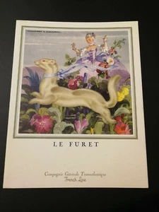 Menu paquebot FRANCE ♦ FRENCH LINE CGT ♦ 1974 Le Furet du Bois Joli par MERCIER - Imagen 1 de 3