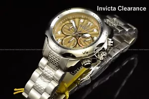 Invicta Men's 46mm VENOM Chronograph KHAKI DIAL Silver Tone SS Watch - Picture 1 of 16