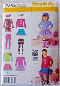 Vestido falda Simplicity niño pequeño, niño top legging diadema patrón 1785 talla 4-8 - Imagen 1 de 2