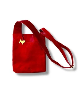 Radley London Women’s Medium Size Red Leather Zip Top Crossbody Dog Charm EUC - Picture 1 of 12