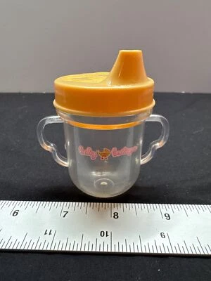 Baby Boutique Clear & Orange Sippy Cup With Dual Handles & Bear-Embossed Lid - Image 1 of 4