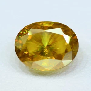 Pietra coltivata in laboratorio ovale giallo radiante rutilo ricristallizzato 2,72 ct 9x7 mm - Foto 1 di 3