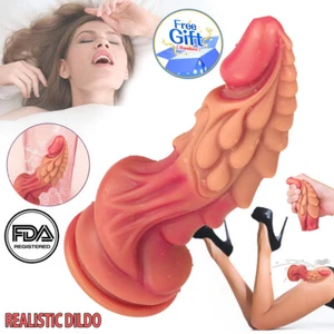 Huge 7inch Realistic Big Knot Dildo Thick Penis Large-Dildos Anal-Plug Sex-Toys - Picture 1 of 14