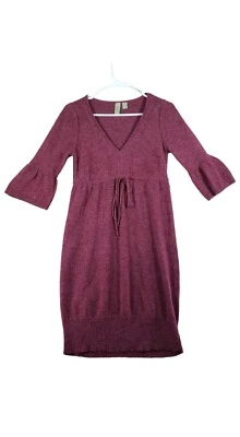 Johnny Martin 连衣裙 S 女式丙烯酸紫色针织喇叭袖保暖毛衣  — 第 1/4 张图片