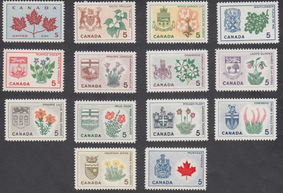 Canada - #417-429A Provincial Flowers & Coats of Arms - MNH * PO Fresh - Image 1 of 1