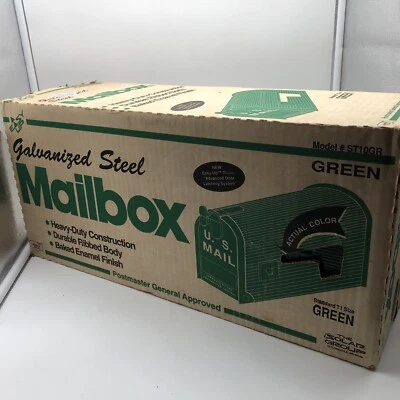NIB Standard Gauge Mailbox Heavy Duty, Galvanized Steel, Solar Group ST10 Green - Image 1 of 4