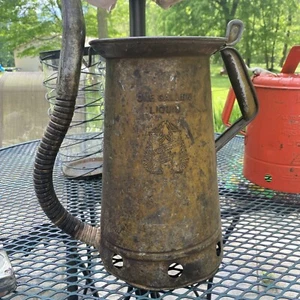 Vintage Huffman H-27 One Gallon Swing Spout Galvanized Metal Oil Can - Picture 1 of 9