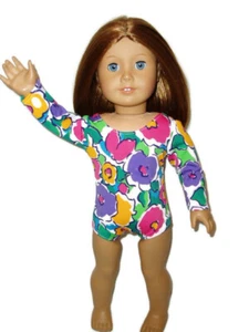 Leotardo Flor Brillante 18" Muñeca Ropa se adapta a American Girl Gimnasia Ballet Dance - Imagen 1 de 1