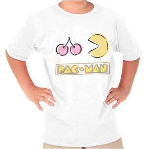Vintage PACMAN Arcade Game and Cherry Stems Youth Crewneck T Shirts Boy or Girl - Picture 1 of 7
