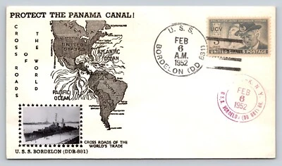 USS Bordelon 1952 barco de la Armada Canal de Panamá termógrafo foto tipo Crosby caché Foto 1 de 2