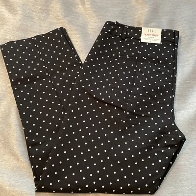 Elle Skinny Ankle Black with White Polka Dot Pant Size 8 - Image 1 of 4