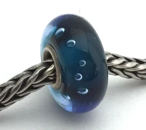Dije de cuentas de burbujas azules de vidrio de murano artesanal, nuevo - Imagen 1 de 2
