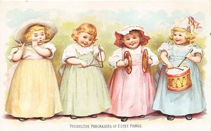 New York NY Estey Piano Co. Prospective Buyers Children's Band Trade Card - Picture 1 of 2