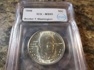 1946 BOOKER T. WASHINGTON COMMEMORATIVE ICG MS65 5801 - Picture 1 of 2