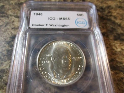 1946 BOOKER T. WASHINGTON COMMEMORATIVE ICG MS65    5801 - Image 1 of 2