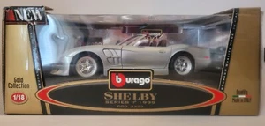 Burago Silver Red Stripe 1999 Shelby Series 1:18 Diecast Car Made Italy - Picture 1 of 7