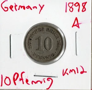 Coin Germany (Empire) 10 Pfennig 1898 A KM12 - Picture 1 of 4