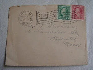 Dated April 4, 1919, Boston Massachusetts personal envelop, 1 & 2 CENTS AS PICS - Picture 1 of 2
