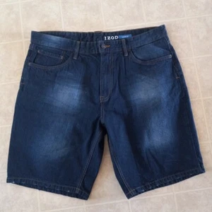 Pantaloncini jeans uomo Izod vestibilità classica 100% cotone denim blu taglia 38 - Foto 1 di 3