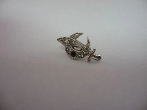 Vintage Mason Shriner Scimitar Horns Clear Jewels Pin ~ JEWEL MISSING!! ~ - Picture 1 of 4