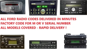 *INSTANT* FORD TRANSIT CONNECT COURIER VAN RADIO CODE M OR V SERIAL 4500 6000CD  - Picture 1 of 1