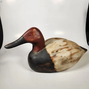 Leurre canard vintage années 80 French Broad River dos toile signé R Livingston RARE - Photo 1/9