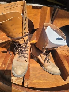 TONY LAMA Ladies 6 B Vintage Lace Up Leather Boots Cowgirl Unique Hard to Find! - Picture 1 of 5