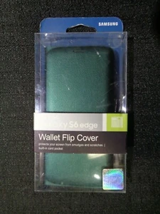 Brand New OEM Samsung Galaxy S6 Edge Wallet Flip Cover, Green - Picture 1 of 2