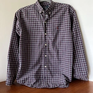 Polo Ralph Lauren Boys Long Sleeve Button Down Plaid Dress Shirt Large 14-16 - Picture 1 of 6