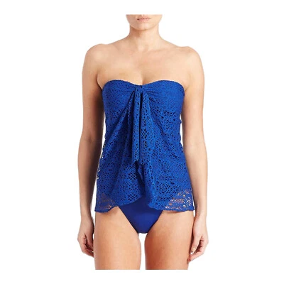 Traje de baño LRL Ralph Lauren para mujer azul tejido a ganchillo flyaway de una pieza, 4, 9035-1 Foto 1 de 2