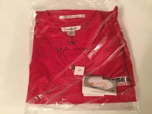 New Men’s Large FeatherLite Short Sleeve Twill Shirt - Red - Picture 1 of 4