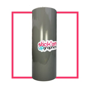 8 INCH GLOSS DARK GREY SUN STRIP CAR VINYL SUNSTRIP - Picture 1 of 1