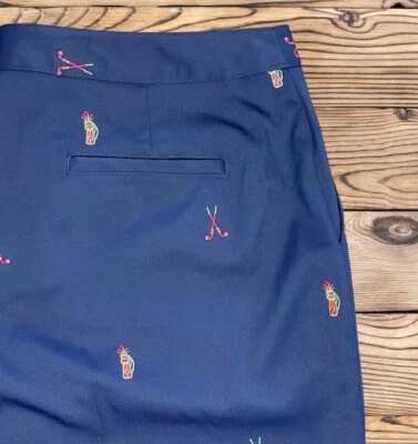 Coral Bay Golf Shorts Womens 16 Blue Embroidered - Image 1 of 4