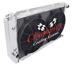 DR Champion 3 Row Radiator 28",2 14" Fans for 1973 Lincoln Continental V8 Eng - Picture 1 of 9
