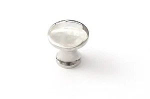 2 Small Knobs Bookcase Knobs Desk Bin Knobs Petite Knobs Polished Nickel 1/2"  - Picture 1 of 3