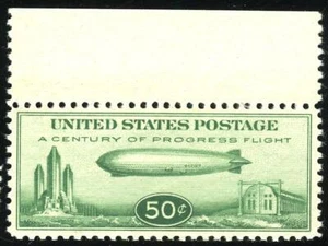 US #C18 50¢ Zeppelin with top margin, "VF-XF 85" NH, PSE (2023) - Picture 1 of 3