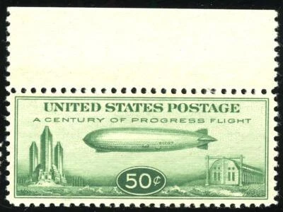 US #C18  50¢ Zeppelin with top margin, "VF-XF 85" NH, PSE (2023) - Image 1 of 3
