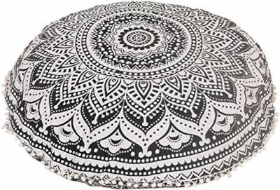 Cover Round Mandala Floor Pillow Cushion Case Decor Room Pouf Pom Indian Ottoman - Image 1 of 4