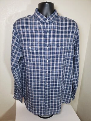 Camisa de Vestir Polo Ralph Lauren Etiqueta Azul Rara 100% Lino Talla Grande Rara Foto 1 de 4