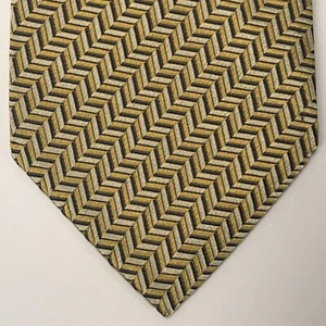 SARTORI Herren Krawatte Schwarz Gold Geometrisch 57L 3,75W 1x getragen! NEUWERTIG ITALIEN - Bild 1 von 9