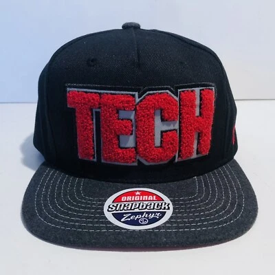 Texas Tech Black Red Raiders NCAA Zephyr Adjustable Snapback Hat Cap New - Image 1 of 4
