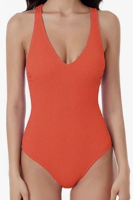 Novo com etiquetas BCA by Rebecca Virtue Maiô Feminino 1 Peça Laranja Colher Frente Tamanho M - Imagem 1 de 4