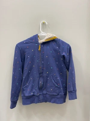 Sudadera con capucha Mini Boden azul a lunares 11/12 Foto 1 de 3