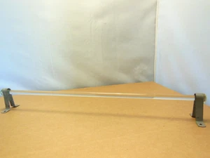 VTG 17 3/4" CLEAR GLASS TOWEL ROD WITH ORIGINAL METAL WALL BRACKETS VGC!! - Picture 1 of 7