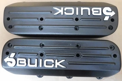 GM 2550022 Buick 90* Stage II V6 Cast Aluminum Valve Covers, Black, Pair - Image 1 of 3